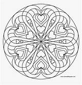 Mandala Heart Mandalas Adult Color Coloring Paper Kindpng sketch template