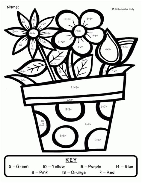 spring addition  subtraction color  number clip art library