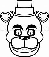 Fnaf Draw Freddy Five Nights Easy Drawings Fazbear Coloring Step Pages Color Cake Visit sketch template