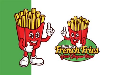 french fries mascot logo french fries logo set