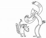 Mordecai Coloring Pages Rigby Regular Show Bw Printable sketch template