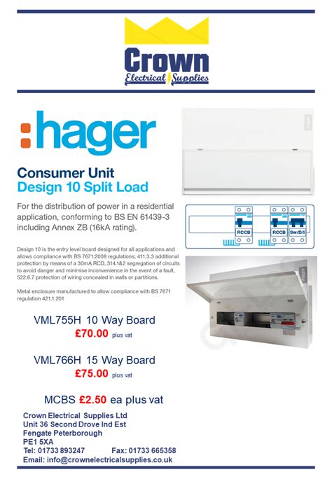 hager split load boards crown electrical supplies