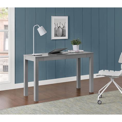 ameriwood home large parsons computer desk   drawers gray
