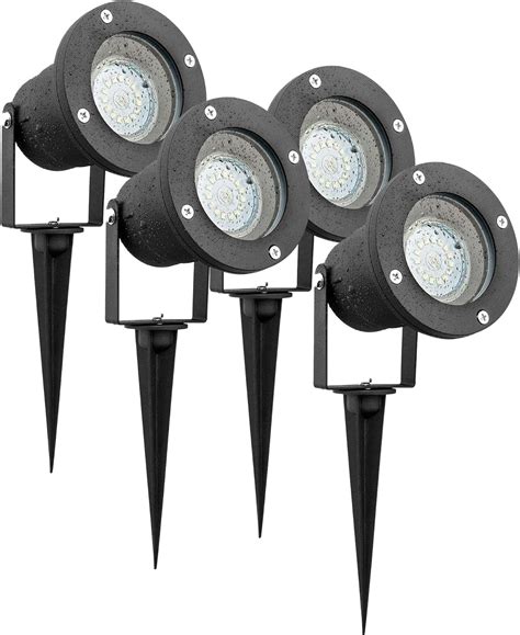 sebson  led garden spike lights mains powered outdoor light ip spotlight gu