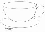 Teacup Template Tea Cup Saucer Printable Templates Coloring Colouring Pattern Clip Pages Hanging Homemade Mobile Printablee Paper Clipart Via Card sketch template