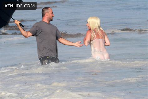 Lady Gaga Wearing A Bikini And Thong Lingerie On The Beach In Malibu