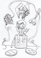Coraline Puerta Secreta Mundos Coloringhome Hush Burton Becca Geek Mariah sketch template