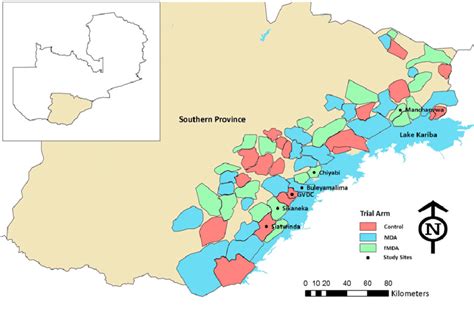 map  southern province showing  study areas  sinazongwe   scientific diagram