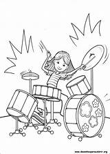 Coloring Drum Pages Girl Girls Colouring Groovy Set Clipart Book Drums Playing Play Da Musica Printable Music Color Kids Para sketch template
