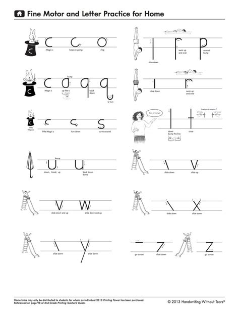 printable handwriting  tears letter formation