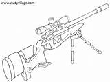 Coloring Pages Gun Military Sniper Rifle Drawing Printable Color Print Weapon Colorings 2264 sketch template