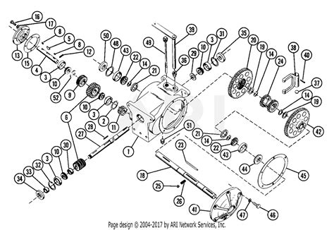 ariens   rt hp tec  tiller parts diagram  transmission assembly