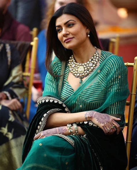 here s how you can get sushmita sen s green and gold saree look from