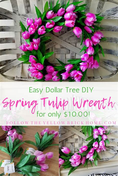 easy dollar tree diy spring tulip wreath