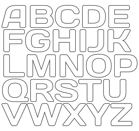 outline  printable alphabet stencils template printable templates