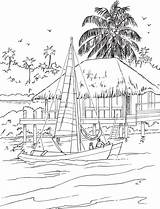 Coloring Pages Beach Doverpublications Dover Publications Book Seashore Welcome Summer sketch template