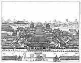 Coloring City Forbidden Beijing China Pages Interdite Cite Asia Adult Adults sketch template