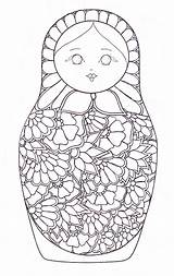 Doll Dolls Matryoshka Russian Coloring Pages Coloriage Kokeshi Mandala Colouring Nesting Adult Russe Matriochka Coloriages Template Printable Patterns Poupée Colorier sketch template
