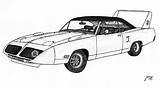 Plymouth Superbird Daytona sketch template