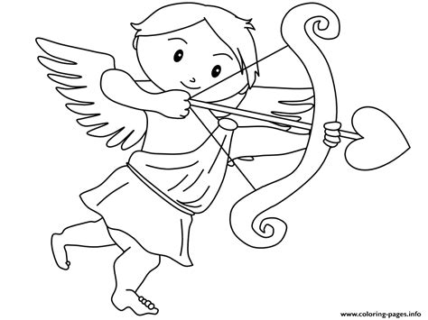 cupid valentines day  coloring page printable
