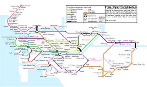 map   vancouverlower mainland rail transit system