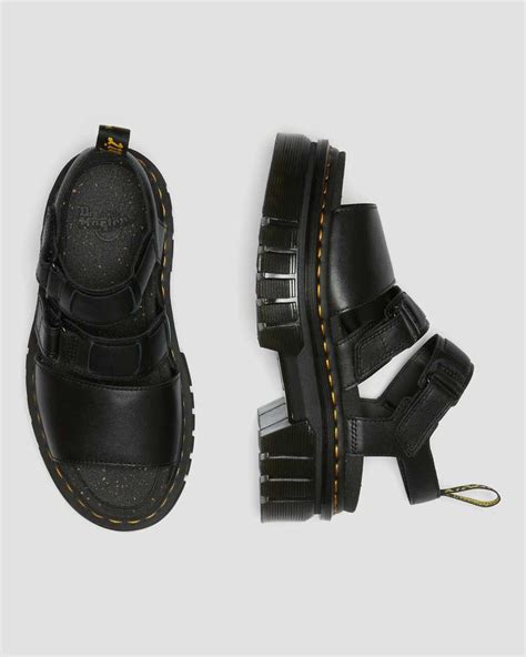 ricki nappa lux leather  strap platform sandals dr martens