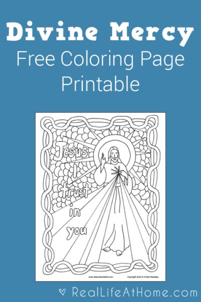 divine mercy coloring page  printable real life  home