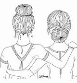 Coloring Friends Pages Girls Friend Cute Drawings sketch template