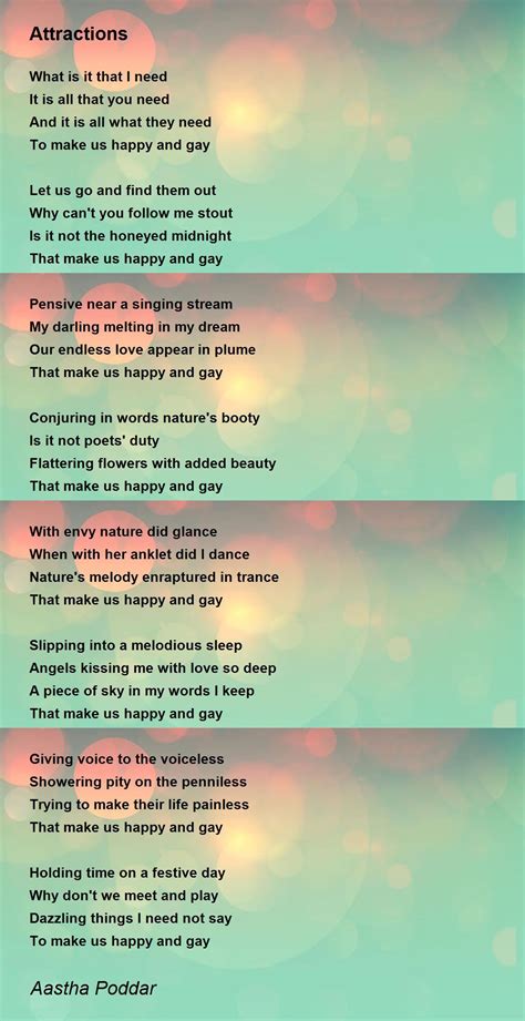 attractions attractions poem by aastha poddar