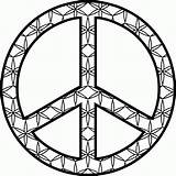 Peace Sign Coloring Symbol Pages Printable Drawing Mandala sketch template
