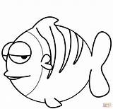Fish Coloring Cartoon Pages Printable Drawing Paper sketch template
