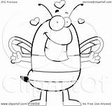 Bee Hug Chubby Wanting Clipart Cartoon Outlined Coloring Vector Cory Thoman Royalty sketch template