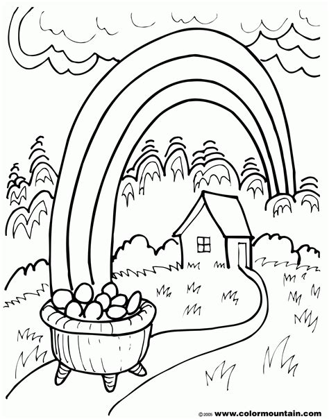 rainbow  pot  gold coloring pages coloring home