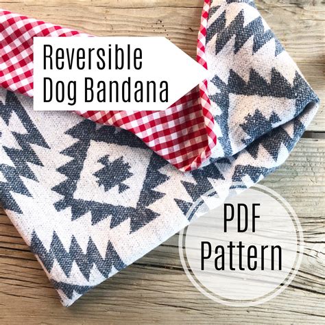 dog bandana sewing pattern reversible  tutorial diy bib etsy