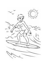 Surfer Boy Coloring Cool Surfing Pages Printable sketch template