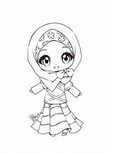 Muslimah Chibi Hijab Mewarnai Islamic Sureya Mewarna Ramadan Cutie Ana Boyama Kartun Lineart Cultures Mixt Dekorationen Cizimler Gorsel Sanatlar Kaynak sketch template