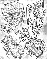 Tattoo Neo Traditional Flash Baby Choose Board Tattoos sketch template