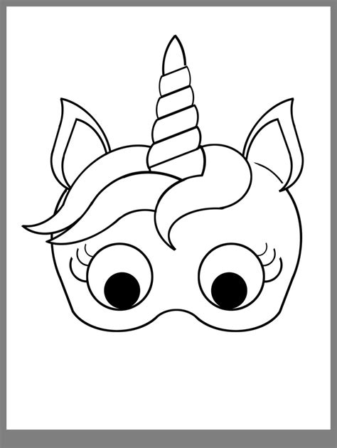 unicorn mask coloring page   gmbarco