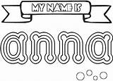Coloring Pages Girls Names Name Anna Print Coloring4free Coloringtop Source Visit Site Details sketch template
