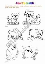 Animals Color Worksheet Worksheets Esl Preview sketch template