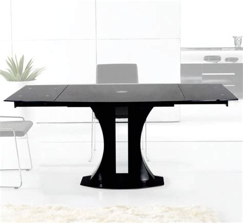 modern black glass extendable dining table dxt