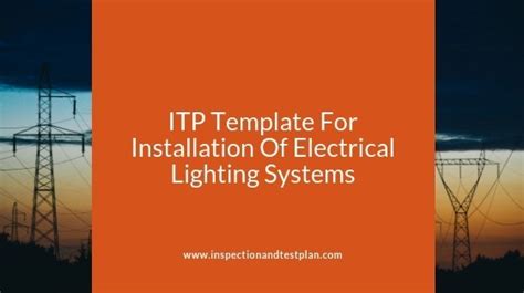 full itp  electrical lighting systems installation  checklists