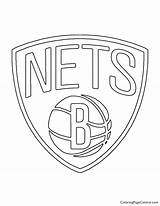 Nets Logo Brooklyn Nba Coloring Stencil Pumpkin sketch template