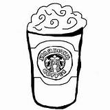 Starbucks Coloring Coffee Cup Printable Frappuccino Template Zoeken Outline Categories sketch template