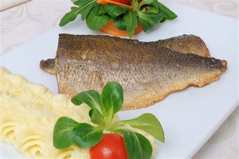 Baked Fillet Of Sea Bass High Quality Food Images