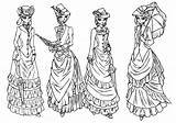 Victorian Lady Line Crow Drawing Dress Outing Deviantart Coloring Drawings Dresses Pages Steampunk Deviant Women Ladies Illustration Costume Getdrawings Beautiful sketch template