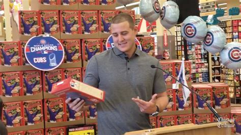 anthony rizzo unveils the championship edition of his rizzos cereal
