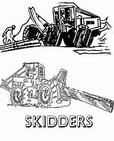 Skidder Logging Clipground Disposal Garbage sketch template