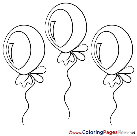 balloons happy birthday  coloring pages