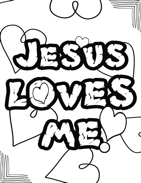 printable jesus loves  coloring page printable templates